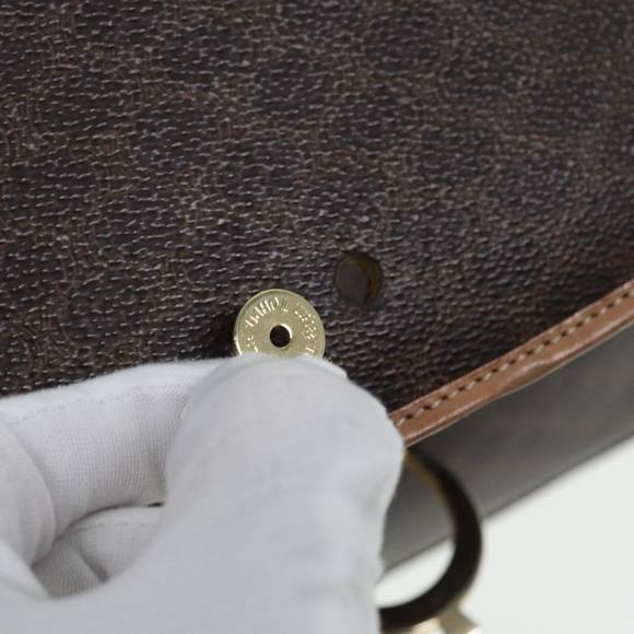 CELINE Macadam Canvas Hand Bag PVC Leather Brown Gold Auth yk14215 - Picture 10 of 16